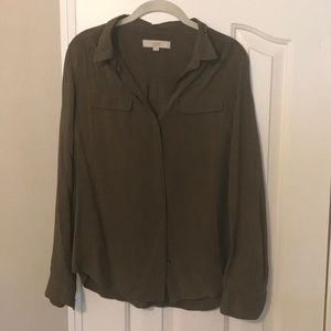 Loft Collared Blouse - Olive